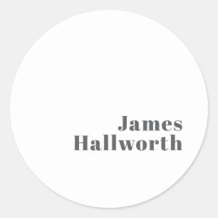 Stilvoll bearbeitbarer Retro Moderner Text   Grau Runder Aufkleber