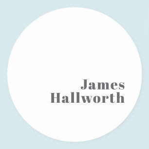 Stilvoll bearbeitbarer Retro Moderner Text   Grau Runder Aufkleber