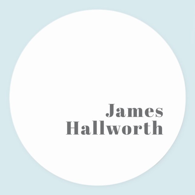 Stilvoll bearbeitbarer Retro Moderner Text | Grau Runder Aufkleber (Von Creator hochgeladen)