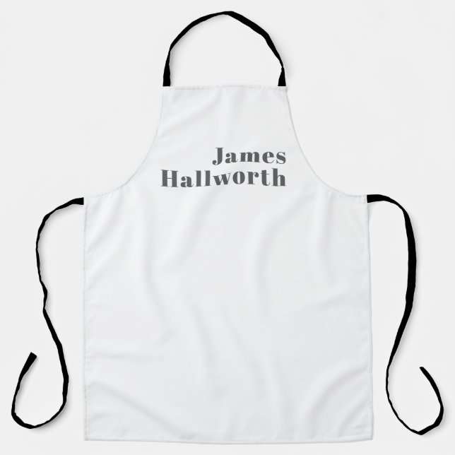 Stilvoll bearbeitbarer Retro Moderner Text | Grau Schürze (Vorderseite)