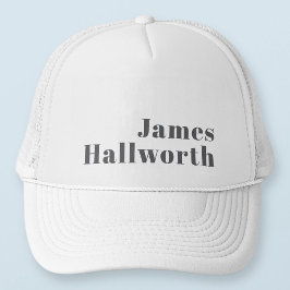 Stilvoll bearbeitbarer Retro Moderner Text | Grau Truckerkappe