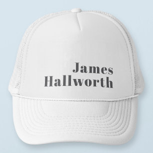 Stilvoll bearbeitbarer Retro Moderner Text   Grau Truckerkappe