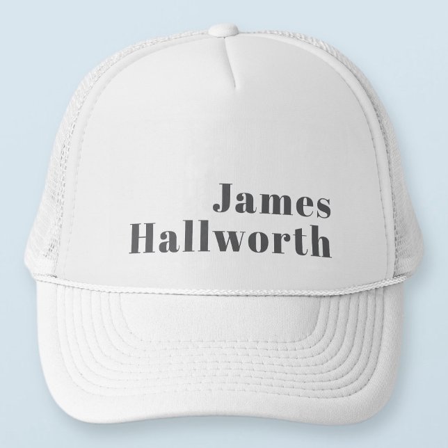 Stilvoll bearbeitbarer Retro Moderner Text | Grau Truckerkappe (Von Creator hochgeladen)