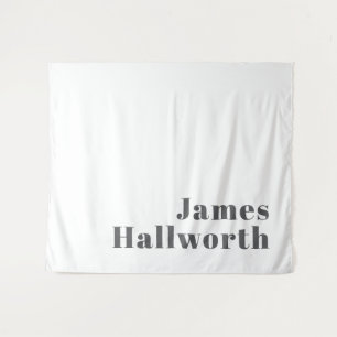 Stilvoll bearbeitbarer Retro Moderner Text   Grau Wandteppich