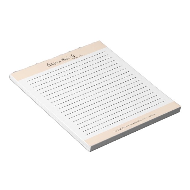 Stilvoll Beige Minimalistisch Lined Notizblock (angewinkelt)