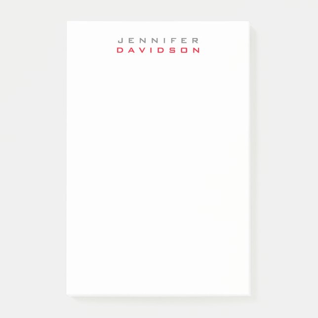 Stilvoll Beruflicher moderner Name Post-it Klebezettel (Vorderseite)