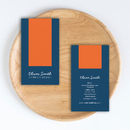 Stilvoll Blau & Orange Interieur Design Social Med Visitenkarte