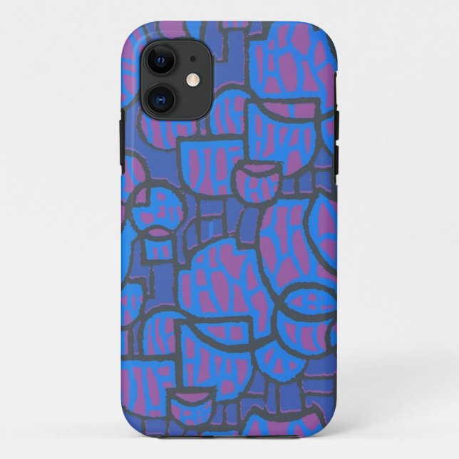 Stilvoll Blau und Magenta Abstrakte, schwarze Kont Case-Mate iPhone Hülle (Rückseite)