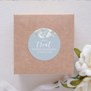 Stilvoll blaue Blütenblume Eine Leckerei Kalligraf Runder Aufkleber