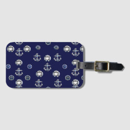 Stilvoll blaue und weiße Navy Gepäckanhänger