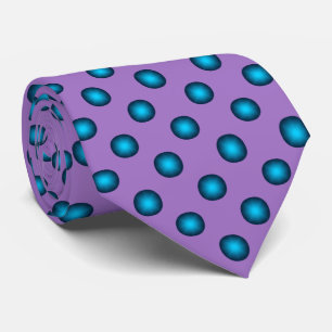 Stilvoll Blue Polka Dot w. Lavender Background Krawatte