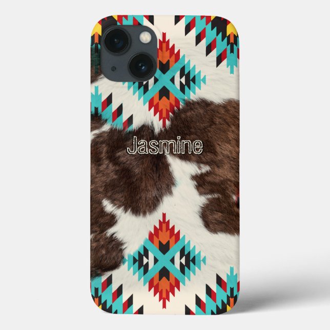 Stilvoll Bohemischer South Western Cowhide Case-Mate iPhone Hülle (Rückseite)