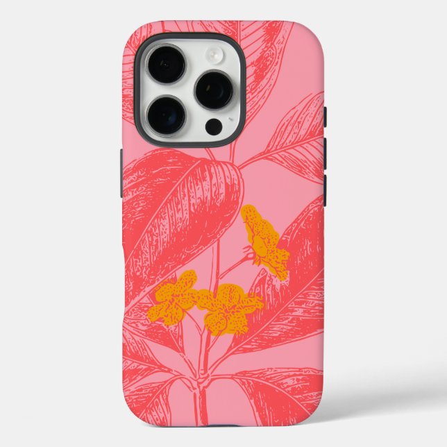 Stilvoll Botanischer Chic Blumengarten Rosa Rot Case-Mate iPhone Hülle (Rückseite)
