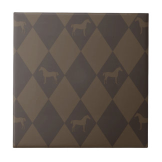 Stilvoll Brown Harleqiun Pferdemuster Fliese