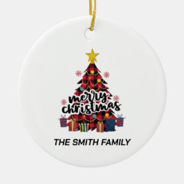 Stilvoll Buffalo Karierter Weihnachtsbaum & Gesche Keramik Ornament