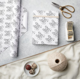 Stilvoll Bulldog Minimalistisch Geschenkpapier