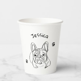 Stilvoll Bulldog Minimalistisch Pappbecher