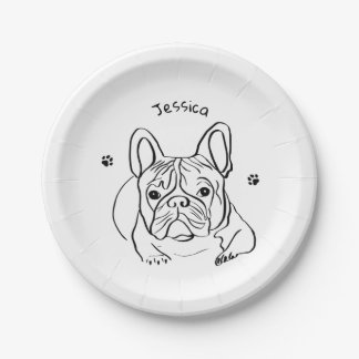 Stilvoll Bulldog Minimalistisch Pappteller