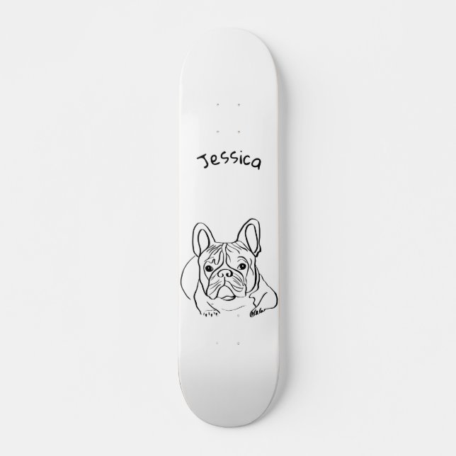 Stilvoll Bulldog Minimalistisch Skateboard (Vorne)