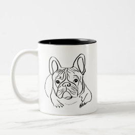 Stilvoll Bulldog Minimalistisch Zweifarbige Tasse
