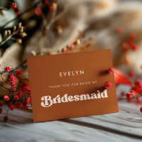 Stilvoll Burnt Orange Bridesmaid Dankeschön Karte