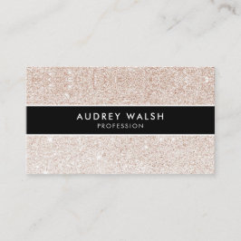 Stilvoll Champagner Rosa Glitzer Schwarz Streifen Visitenkarte