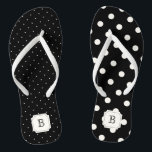 Stilvoll Chic Modern Ivory Polka Dots Mix Monogram Flip Flops<br><div class="desc">Mit Fett*fa*tin entworfen. Einfach mit eigenen Texten,  Fotos oder Bildern anpassen. Für individuelle Anfragen wenden Sie sich bitte direkt an fat*fa*tin. Es gelten benutzerdefinierte Gebühren. www.zazzle.com/fat_fa_tin www.zazzle.com/color_therapy www.zazzle.com/fatfatin_blue_knot www.zazzle.com/fatfatin_red_knot www.zazzle.com/fatfatin_mini_me www.zazzle.com/fatfatin_box www.zazzle.com/fatfatin_design www.zazzle.com/fatfatin_ink</div>