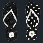 Stilvoll Chic Modern Ivory Polka Dots Mix Monogram Flip Flops<br><div class="desc">Mit Fett*fa*tin entworfen. Einfach mit eigenen Texten,  Fotos oder Bildern anpassen. Für individuelle Anfragen wenden Sie sich bitte direkt an fat*fa*tin. Es gelten benutzerdefinierte Gebühren. www.zazzle.com/fat_fa_tin www.zazzle.com/color_therapy www.zazzle.com/fatfatin_blue_knot www.zazzle.com/fatfatin_red_knot www.zazzle.com/fatfatin_mini_me www.zazzle.com/fatfatin_box www.zazzle.com/fatfatin_design www.zazzle.com/fatfatin_ink</div>
