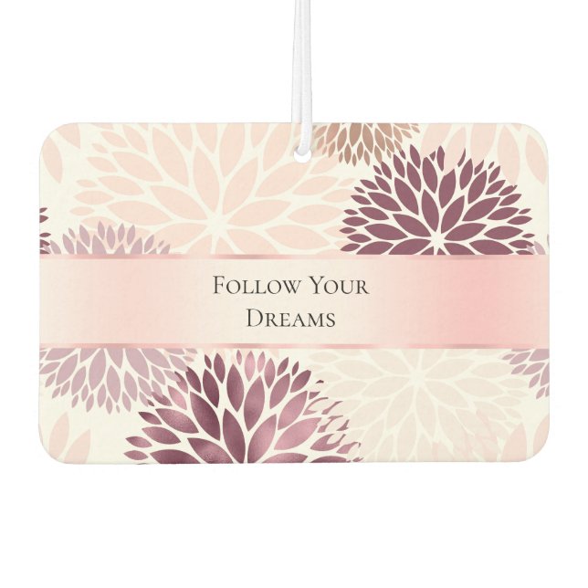 Stilvoll Chic Pink Floral Autolufterfrischer (Vorderseite)