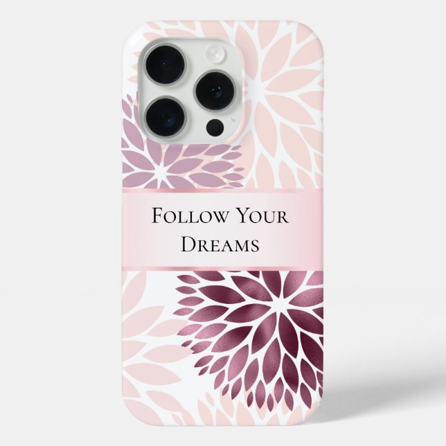 Stilvoll Chic Pink Floral Case-Mate iPhone Hülle (Rückseite)