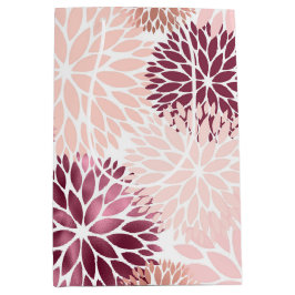 Stilvoll Chic Pink Floral Mittlere Geschenktüte