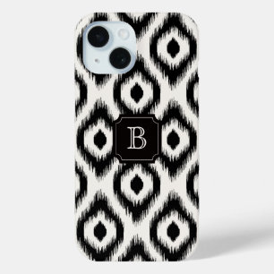 Stilvoll Chic Schwarz Elfenbein Diamant Ikat Monog Case-Mate iPhone Hülle