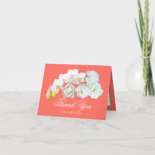 Stilvoll Chic Weiße Rosen Orchideen Pfingstrose Da Dankeskarte