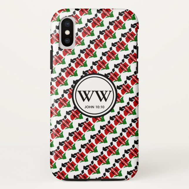 Stilvoll Christliche KENYA Monogram Case-Mate iPhone Hülle (Rückseite)