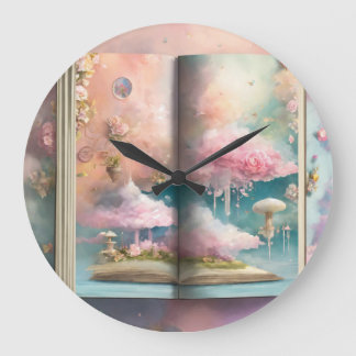 Stilvoll Cloud-Inspiriert Open Book Print Large Cl Große Wanduhr