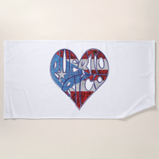Stilvoll Coole Fahne der Puerto Rico Liebe Strandtuch