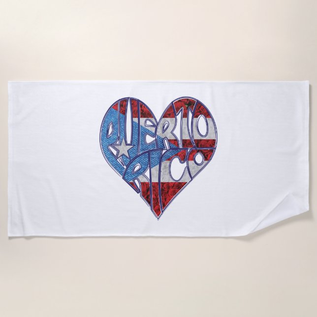 Stilvoll Coole Fahne der Puerto Rico Liebe Strandtuch (Vorderseite)