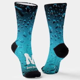 Stilvoll Cooles Blaues Wasser tropft Swim Coach Mo Socken