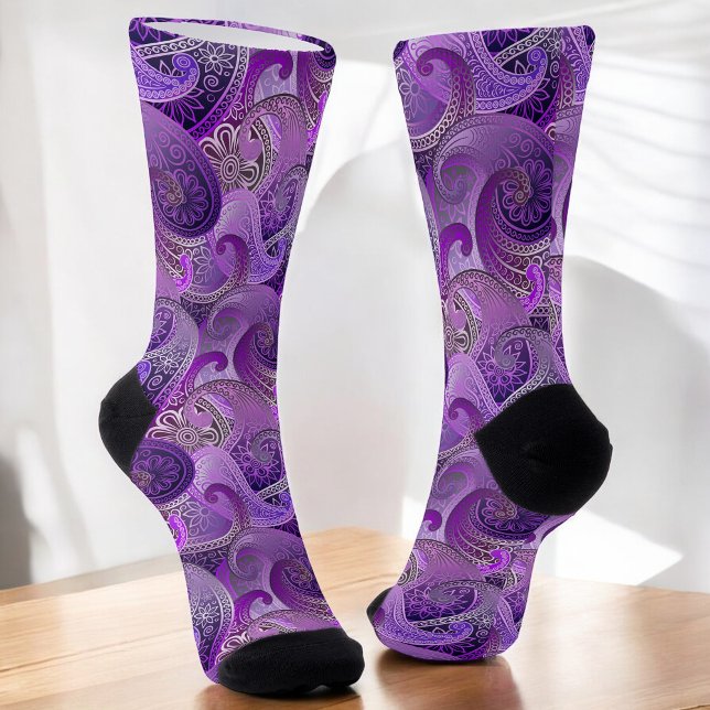 Stilvoll Cooles Lila Paisley Pattern Socken (Von Creator hochgeladen)