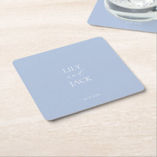 Stilvoll deusty Blue & White Wedding Paper Unterse Rechteckiger Pappuntersetzer