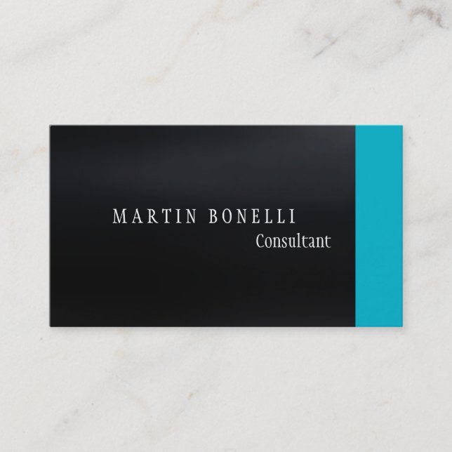 Stilvoll dunkelgrau Schlicht sauber Visitenkarte (Vorderseite)