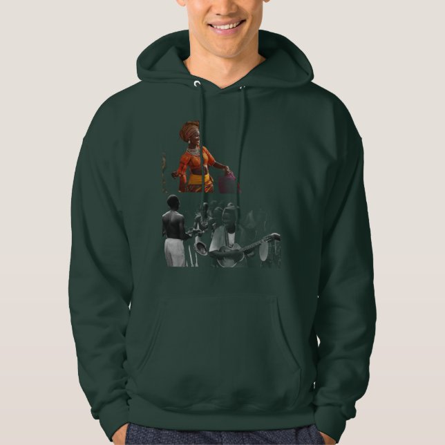 "Stilvoll dunkelgrüner T - Shirt Hoodie - Komforta (Vorderseite)
