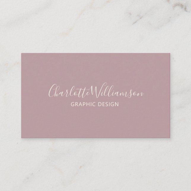 Stilvoll Dusty Lilac Chic Elegant Monogram Minimal Visitenkarte (Vorderseite)