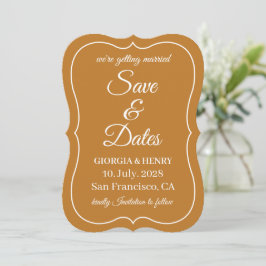 STILVOLL EINFACH MODERN MINIMALISTISCH SENFGELB SAVE THE DATE