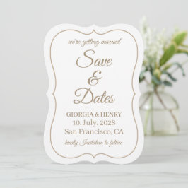 STILVOLL EINFACH MODERN MINIMALISTISCH WEIß & BEIG SAVE THE DATE