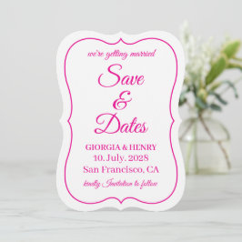 STILVOLL EINFACH MODERN MINIMALISTISCH WEIß & HOT SAVE THE DATE