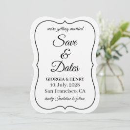 STILVOLL EINFACH MODERN MINIMALISTISCH WEIß & SCHW SAVE THE DATE