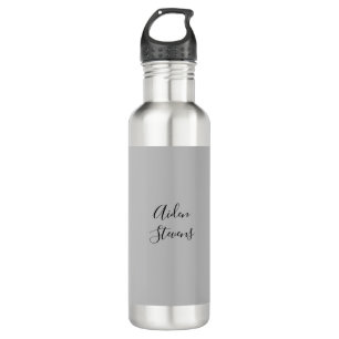 Stilvoll Einfach Schlicht Grau Minimalistische Kal Edelstahlflasche