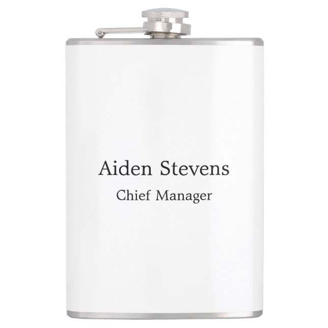 Stilvoll Einfach Schlicht Schwarz & Weiß Minimalis Flachmann (Vorderseite)