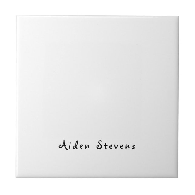 Stilvoll Einfach Schlicht Schwarz & Weiß Minimalis Fliese (Vorderseite)